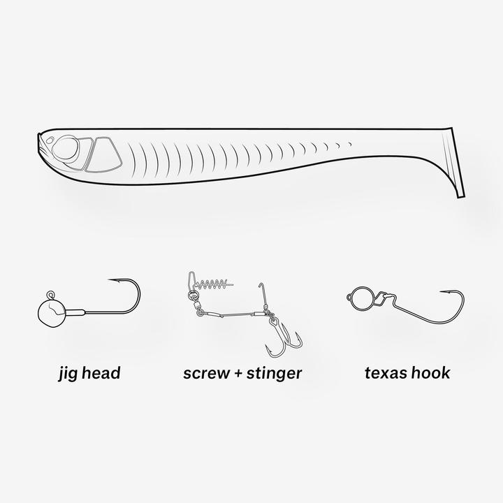 Image du produit Caperlan Leurre souple pêche YUBARI FAT SHAD avec attractant Chartreuse (11 cm)