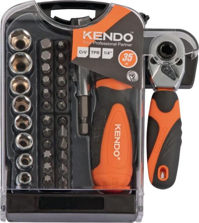 Actual product image Kendo Bit and socket set 35-piece (6x TX, 4x SL, HEX4, 5 x PH, 4x PZ 1 / PZ 2 / PZ 3 (25 mm) each)