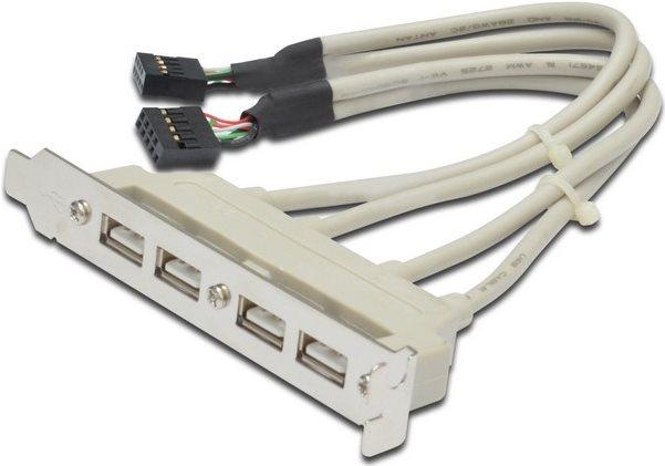 Actual product image Digitus ASSMANN USB bracket cable 4x type A - 2x10pin IDC Bu/Bu 0.25m USB 2.0 compatible be