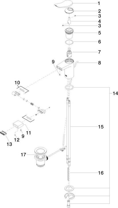 Produktbild Dornbracht Lissé Bidet-Einhandbatterie mit Ablaufgarnitur, Ausladung 123mm, 33600845