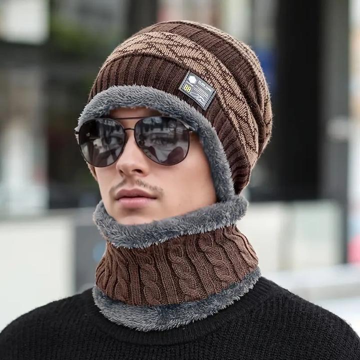 Swissdetector Winter Strickmütze Multifunktional - Braun