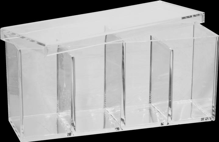 Actual product image Acrylic stand with lid, empty 22 x 7 x 10 cm