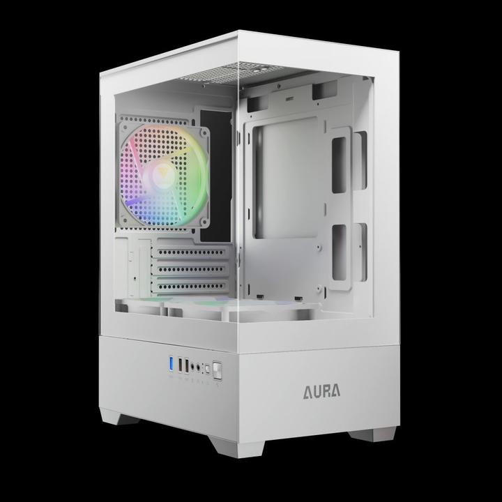 Actual product image Gamdias Boitier Mini Tour Micro ATX Aura GC9M RGB avec panneaux vitrés (Blanc)