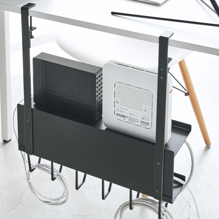 Actual product image Yamazaki SMART under-counter cable and router organiser