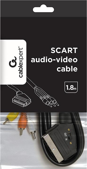 Actual product image Gembird SCART/3 x RCA SCART (21-pin) (1.80 m, Scart)