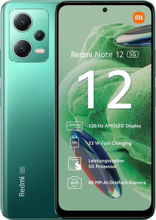 Actual product image Xiaomi Redmi Note 12 5G (128 GB, Forest Green, 6.67", Hybrid Dual SIM, 48 Mpx, 5G)