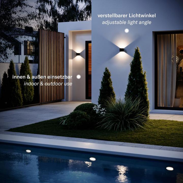 Produktbild s.luce Ixa LED Wandlampe verstellbare Winkel Innen & Aussen IP44 (460 lm)