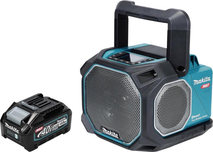 Image du produit Makita MR 014 GM1 Lautsprecher 14,4 / 18 / 40 V AC/DC Bluetooth Mikrofon + 1x Akku 4,0 Ah - ohne (Bluetooth)