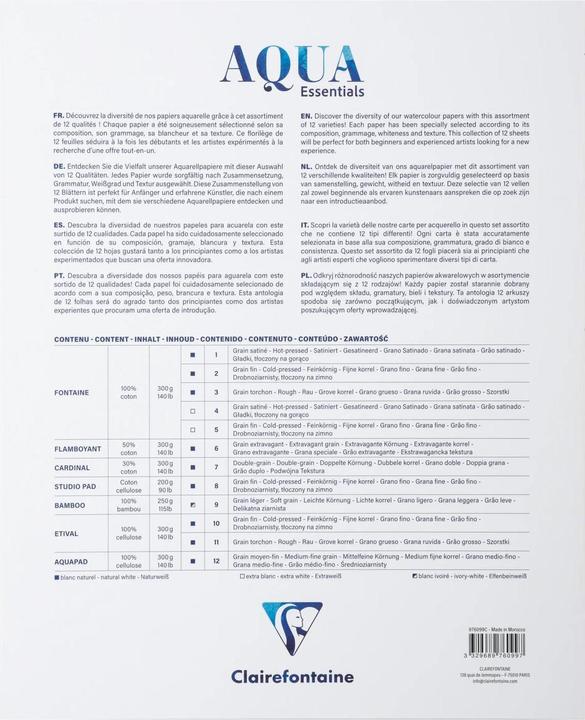 Produktbild Clairefontaine Aquarellpapier (300 g/m², 12 x)