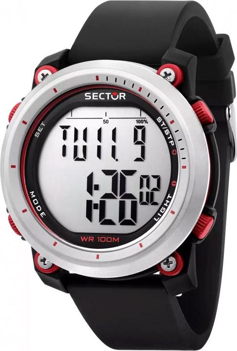 Actual product image Sector R3251546002 EX-38 Men's digital watch 45mm 10ATM (Digital watch, 45 mm)