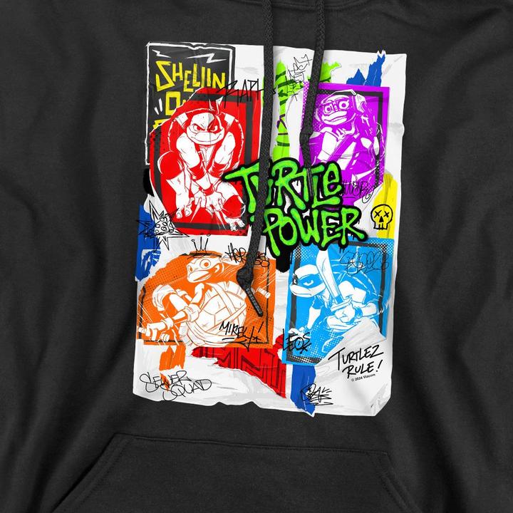Immagine prodotto Teenage Mutant NT Felpa con Cappuccio Poster di Lino Uomo (M)