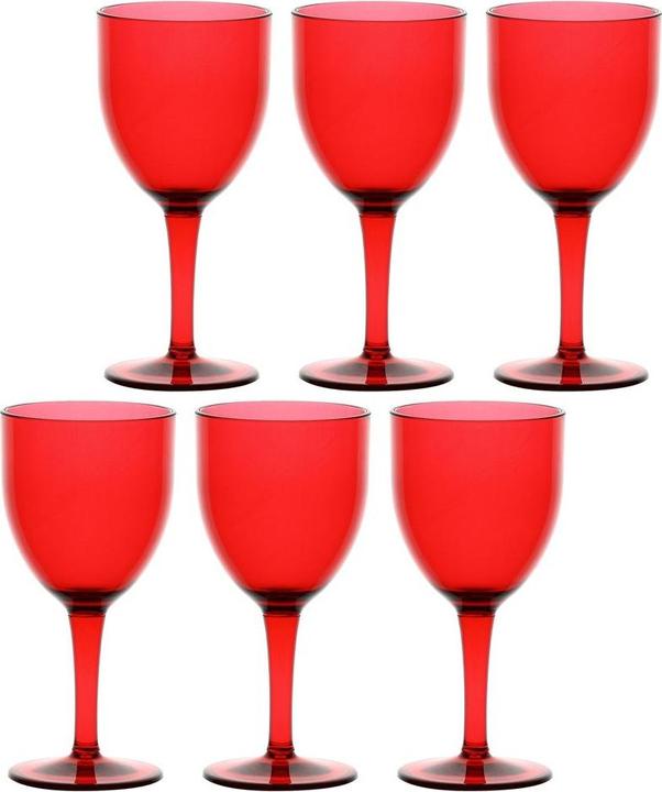 Image du produit Rose Tulipani ROSE&TULIPANI FIABA Jeu de 6 verres à vin acryliques 400 ml Rouge (40 cl, 6 Verres, Set de verres à vin)