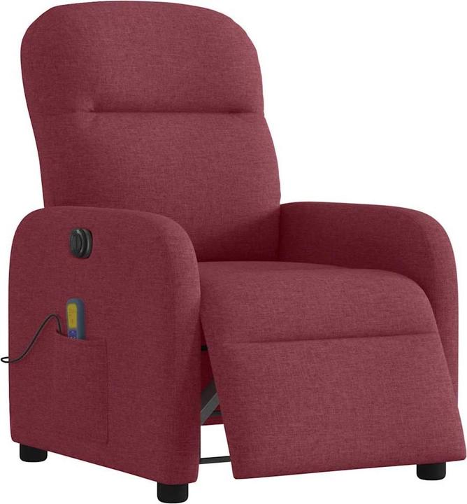 Actual product image VidaXL Massage chair electric wine red fabric