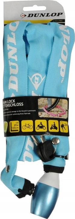 Dunlop bicycle chain lock 120 cm (blue) (120 cm)