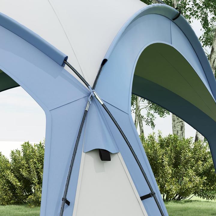 Produktbild Outsunny Event Pavillon Polyester, Fiberglas Hellblau (350 cm, 350 cm)