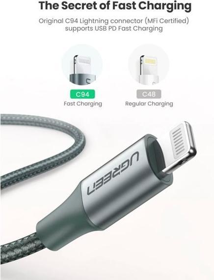 Produktbild Ugreen Lightning zu USB-C 2.0 (1 m, USB 2.0)