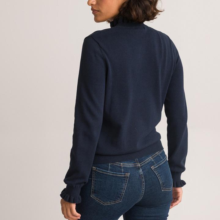 Produktbild La Redoute Collections Pullover mit gerüschtem Stehkragen und langen Ärmeln (XL)