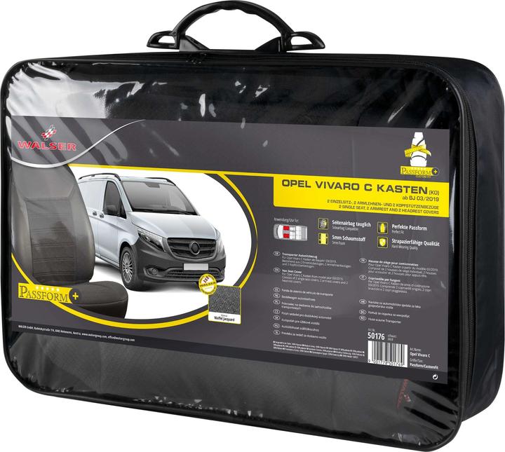 Immagine prodotto Walser Coprisedili auto premium per Opel Vivaro C 03/2019-oggi, 2 coprisedili singoli anteriori