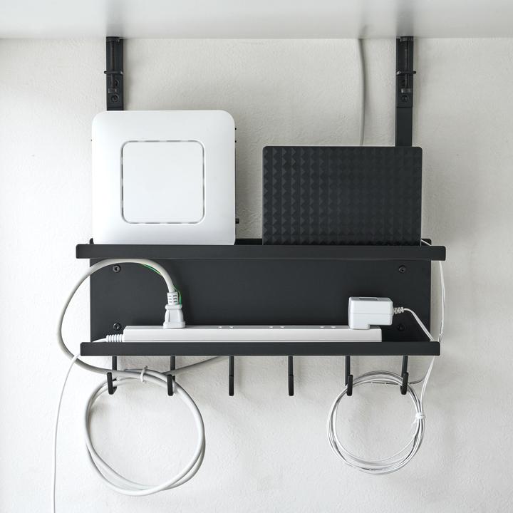 Actual product image Yamazaki SMART under-counter cable and router organiser