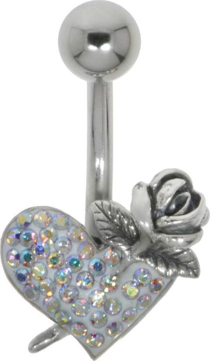 Bijouteria Bauchpiercing (Chirurgenstahl 316L, Kristall, Silber 925)