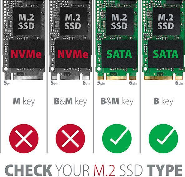 Produktbild Axagon RSS-M2SD Gehäuse für M.2-SATA-SSDs bis 2280 - Aluminium (M.2)