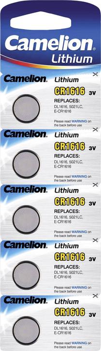 Produktbild Camelion CR1616 (5 Stk., CR1616, 50 mAh)