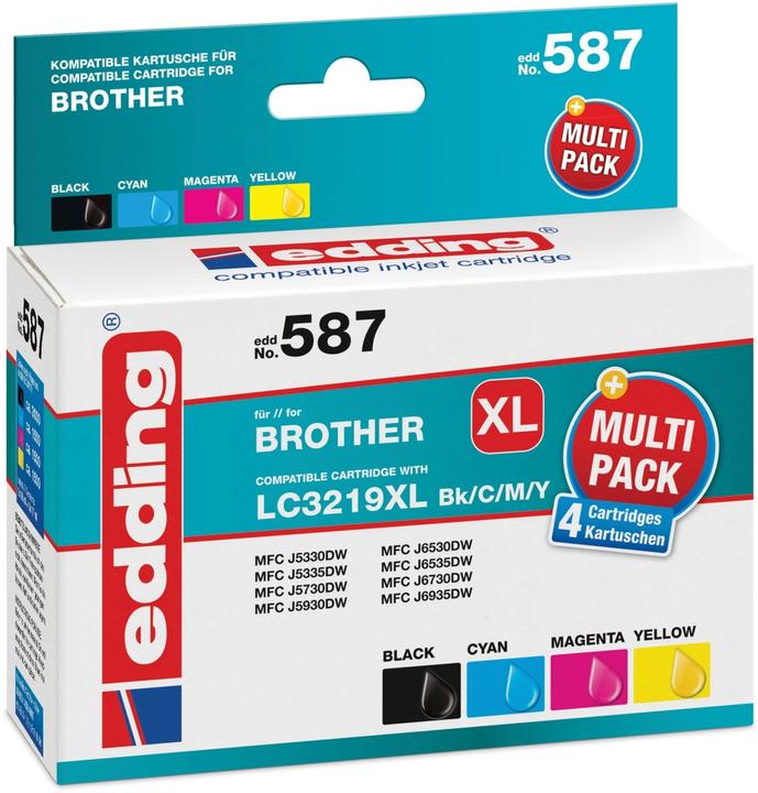 Energy Label Edding EDD-587 black, cyan, magenta, yellow printer cartridges compatible with brother LC-3219XLBK/C/M/Y