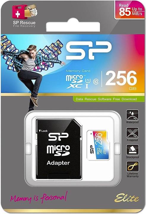 Actual product image Silicon Power Elite 256 (256 GB, microSDXC, U1, UHS-I)