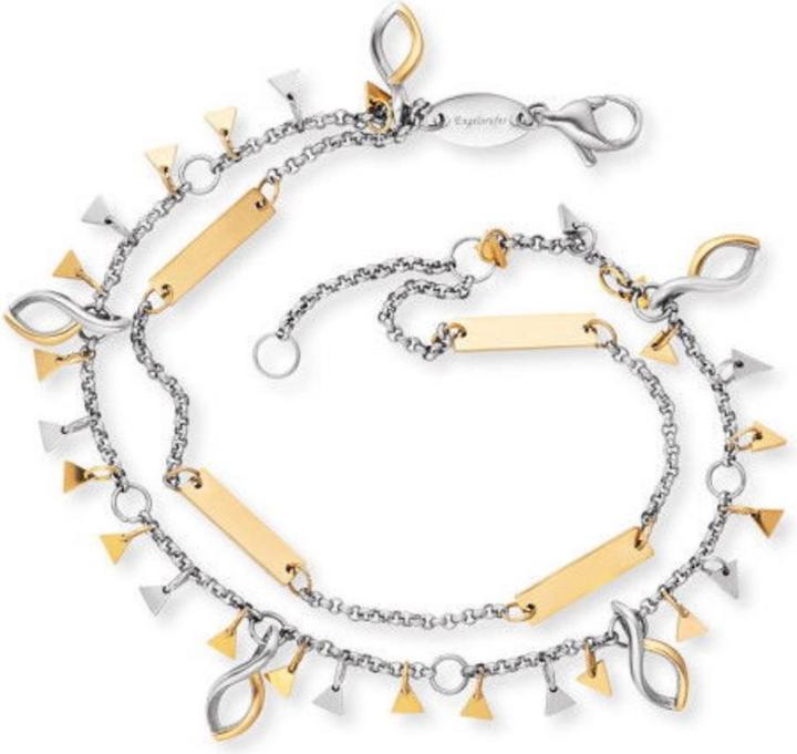 Engelsrufer Boho Triangle Armband-Fusskette (28 cm, Edelstahl)