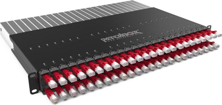 Produktbild PATCHBOX Plus+ 19" 365mm, STP Rot (STP, CAT6, 0.01 m)