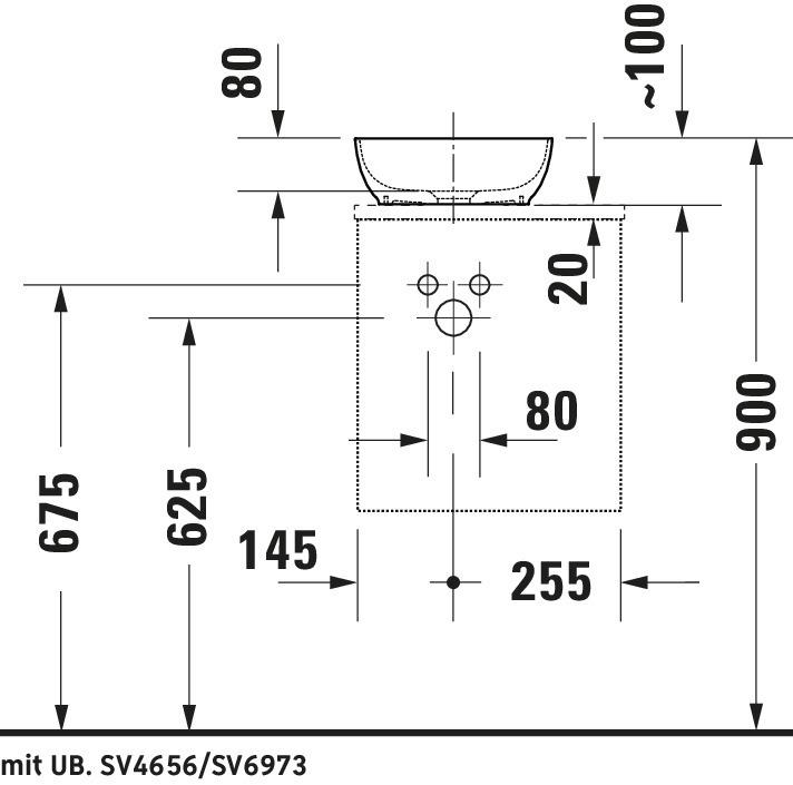 Actual product image Duravit Sivida countertop washbasin, round, 300x300mm, without tap hole, without overflow (300 mm, 300 mm)
