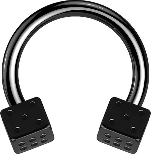 Image du produit Star Piercing Circular Barbell noir avec deux cubes (sans laiton)