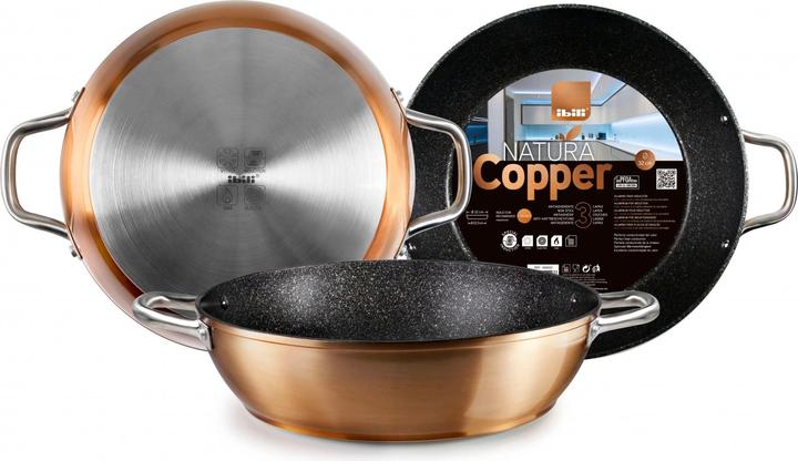 Produktbild Ibili Bratpfanne mit 2 Griffen Cooper 32 cm Hochwertige Antihaftbeschichtung, Backofen geeignet (Bratpfanne, Edelstahl)