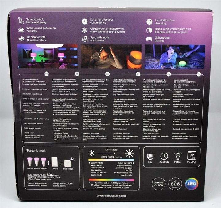 Image du produit Philips Coffret de démarrage Ambiance Hue White & Color (E27, 10 W, 806 lm, 5 x, G)