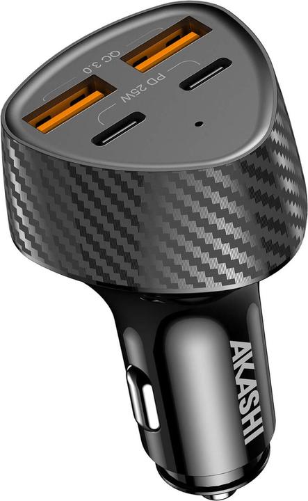 Produktbild Akashi 37W Autoladegerät 2x USB 3.0 + 1x USB-C Power Delivery