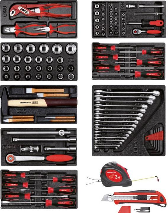Actual product image Gedore Red red R21010001 Tool set 8x CT modules 119 pieces