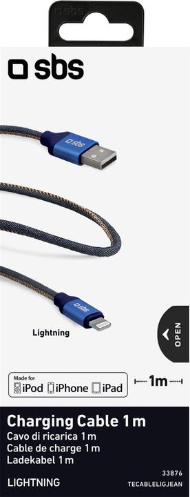 Immagine prodotto SBS Cavo di ricarica USB 2.0 - Lightning, finitura: jeans (1 m)
