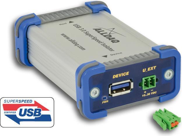 Actual product image Allnet ALLDAQ ADQ-USB 3.0-ISO-W / USB 3.0 SuperSpeed isolator up to 1kV, ext. supply: 10..36VDC (Cable Accessories)