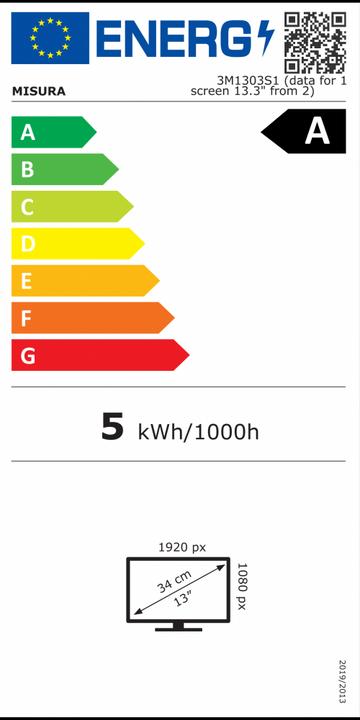 Energie-Label Misura 3M1303S1 (1920 x 1080 Pixel, 13.30")