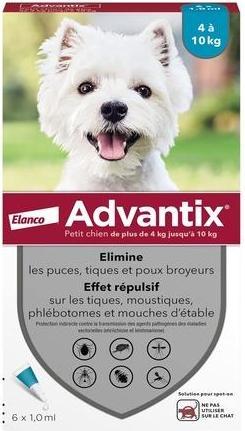 Advantix Picolo für Hunde 4 bis 10 kg 6 Pipetten (Hund)