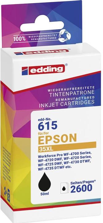 Edding EDD-615 schwarz Druckerpatrone kompatibel zu EPSON 35XL / T3591XL