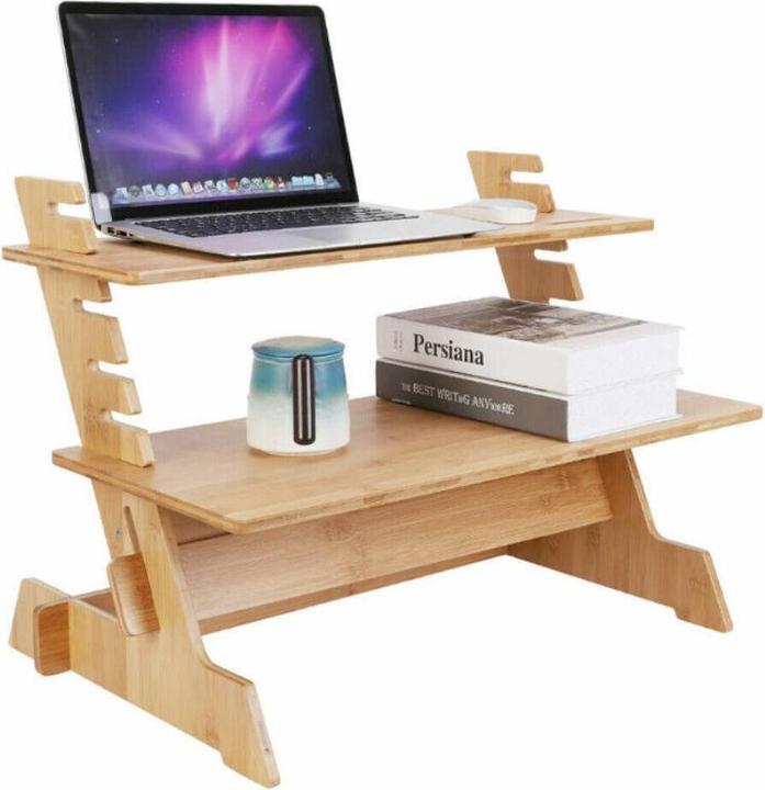 Hermex Ergonomische Tischpulterhöhung Laptop-Tisch mobiler Steh-Arbeitsplatz