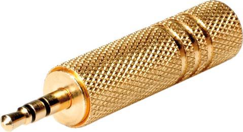 Roline GOLD Stereo Adapter 6,35 mm Stecker - 3,5 mm Buchse (Klinkenadapter)
