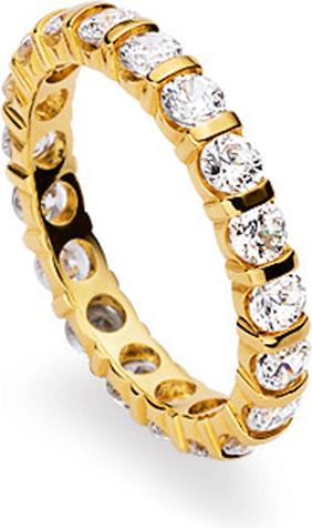 Natsumi Schmuck Ring Alliance Gelbgold 18K/750 Zirkonia Balkenfassung