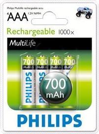 Produktbild Philips Rechargeable (4 Stk., AAA, 700 mAh)