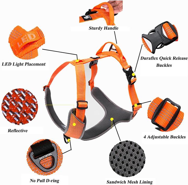 Produktbild Truelove Hundegeschirr Outdoor Adventure II, reflektierend, 2 Leinenbefestigungen (L, Hund)