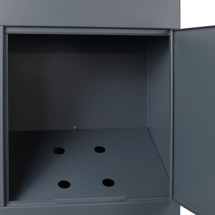 Produktbild Wiltec Briefkasten grau 420x240x1020mm Standbriefkasten Postkasten Bodenmontage