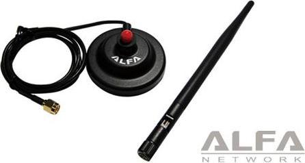 Actual product image Alfa Network ARS-H002 - 2.4 GHz 5 dBi Antenna + Magnetic Base (2G)