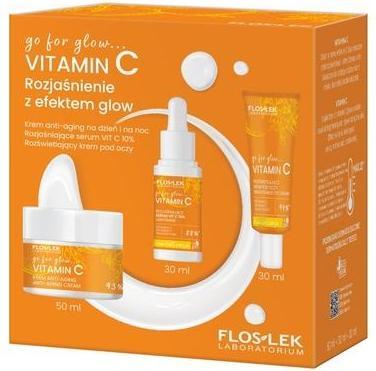 Actual product image Floslek Floslekset Go For Glow Vitamin C Anti-Aging Cream Day And Night 50ml, Brightening Serum Vit C 10 30m