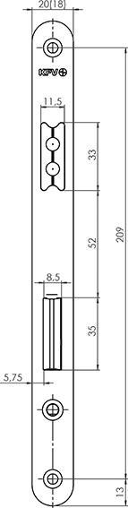 Produktbild Magni KFV ZT-Einsteckschloss, WC,E78,VK8,D55,20rd,DL/DR (Einsteckschloss)